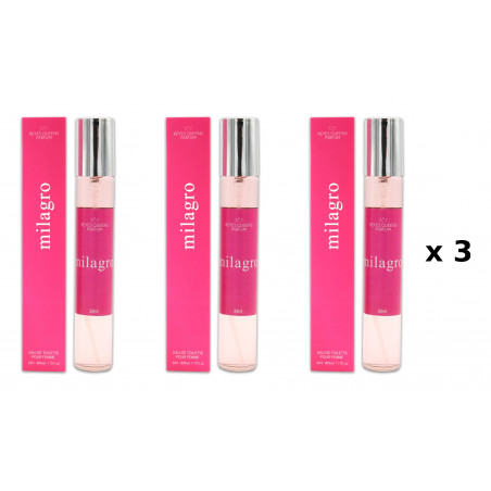 Milagro 33 ml Embalagem com 3 unidades perfume equivalente Reyes Queens