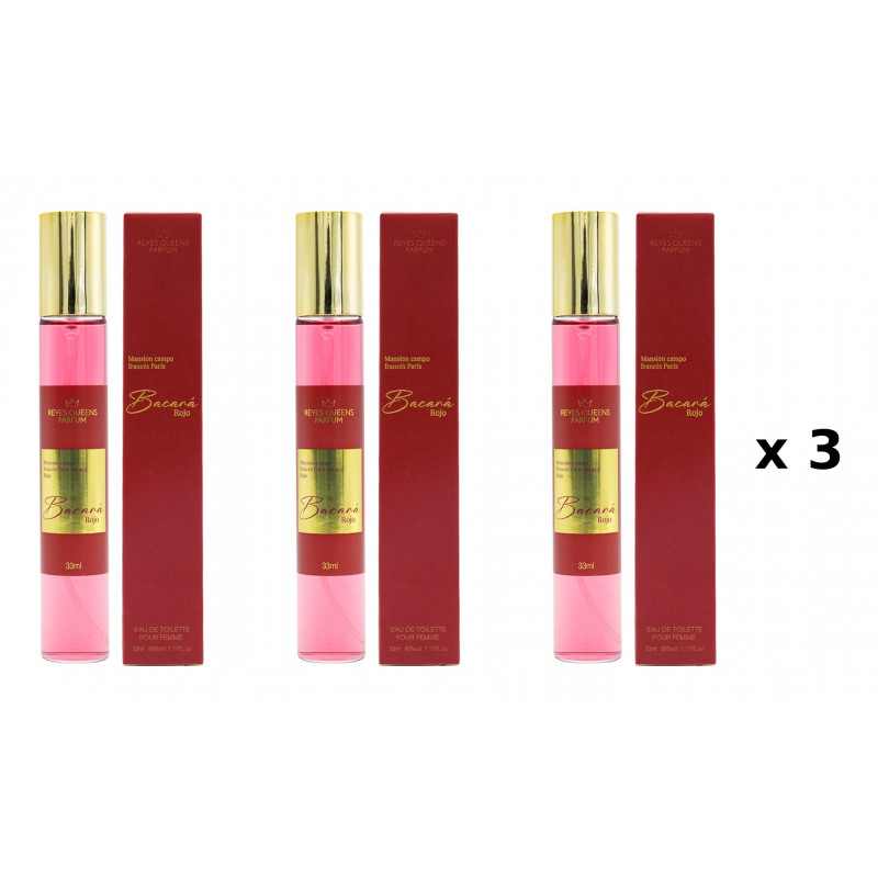 Bacara Rojo 33 ml 3er-Pack äquivalentes Parfum Reyes Queens