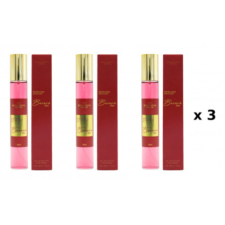 Bacara Rojo 33 ml Embalagem com 3 unidades perfume equivalente Reyes Queens