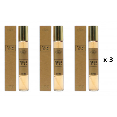 Milhões de Ouro 33 ml Embalagem com 3 unidades perfume equivalente Reyes Queens