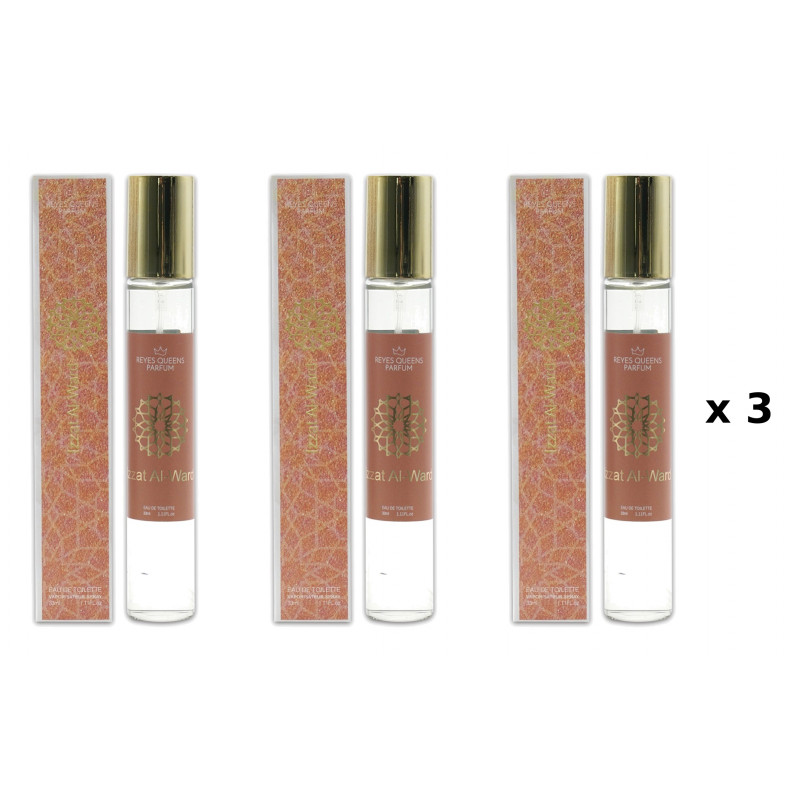 Izzat Al-Ward 33 ml Embalagem de 3 unidades perfume equivalente Reyes Queens