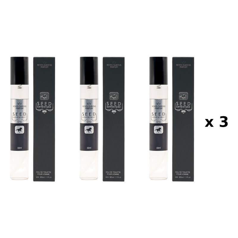 Seed Adventure 33 ml Embalagem com 3 unidades perfume equivalente Reyes Queens