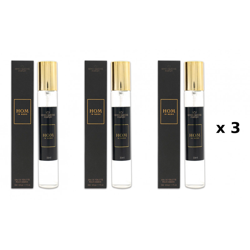 Hom in Nero 33 ml Embalagem com 3 unidades perfume equivalente Reyes Queens