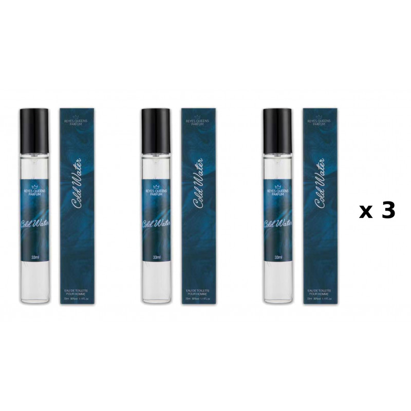 Cold Water 33 ml Pack of 3 Units equivalent perfume Reyes Queens